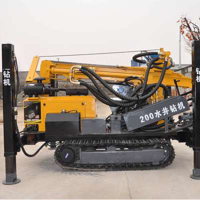 Best Quality bohole machine wheeled type 200 m water well drilling rigs for sale